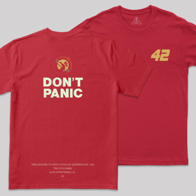 Don't Panic Front and Back Printed Geek T-Shirt