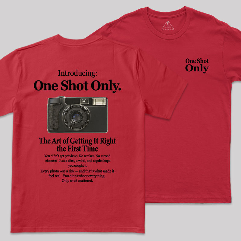 One Shot Only Front and Back Printed Geek T-Shirt