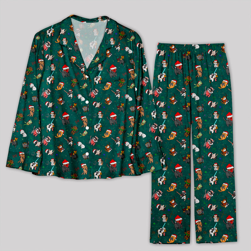 Christmas Lightsaber Cat Pajama Sets