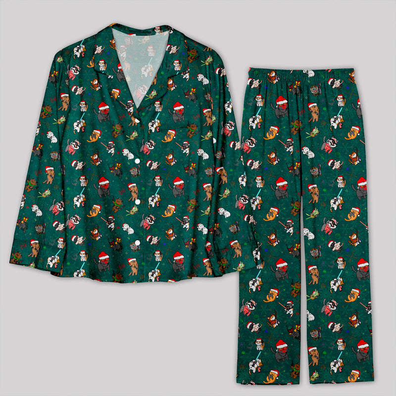 Christmas Lightsaber Cat Pajama Sets