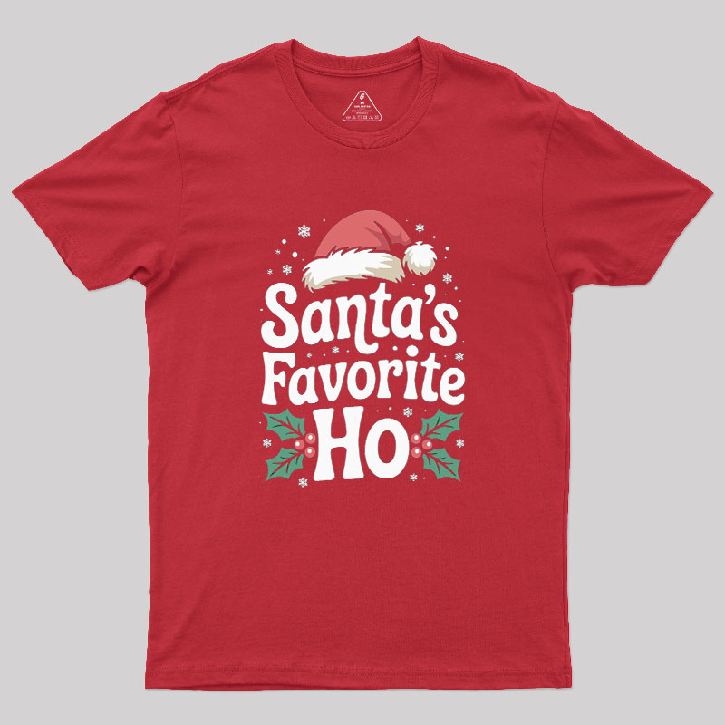 Funny Christmas Santa's Favorite Ho Naughty Geek T-Shirt