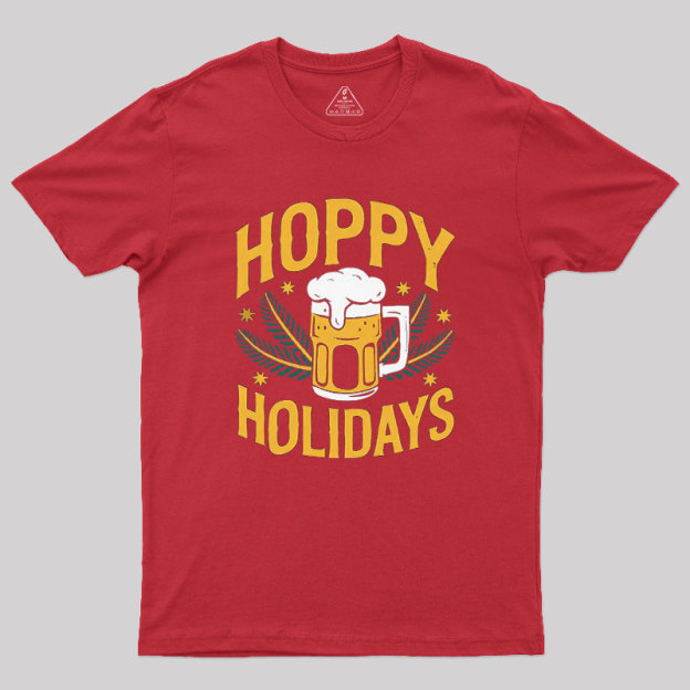 Hoppy Holidays Funny Santa Claus Beer Geek T-Shirt