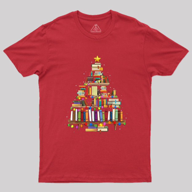Book Tree Christmas Geek T-Shirt