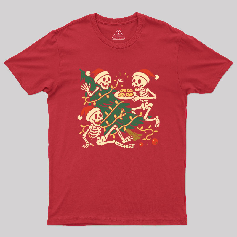 Skeleton Cookie Christmas Chaos Geek T-Shirt