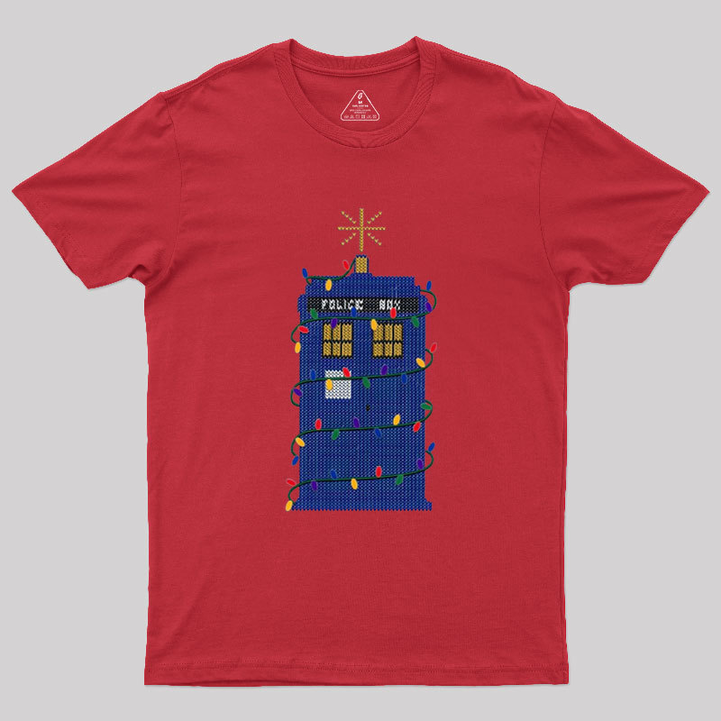 Geeksoutfit Happy Christmas from the Tardis Geek T-Shirt for Sale