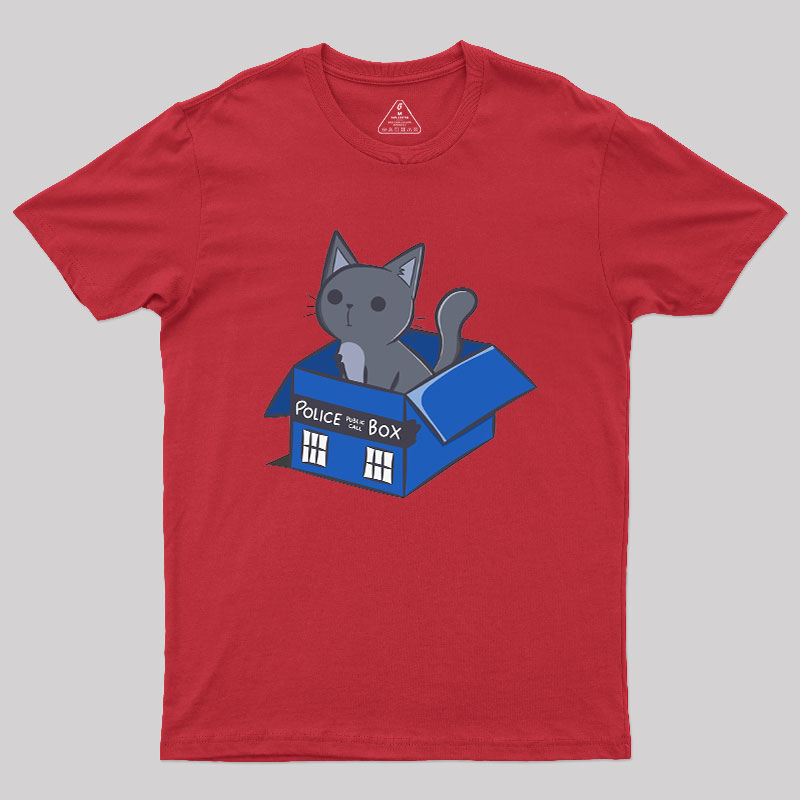 Cat In a Blue Box Geek T-Shirt