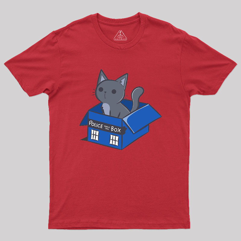 Cat In a Blue Box Geek T-Shirt
