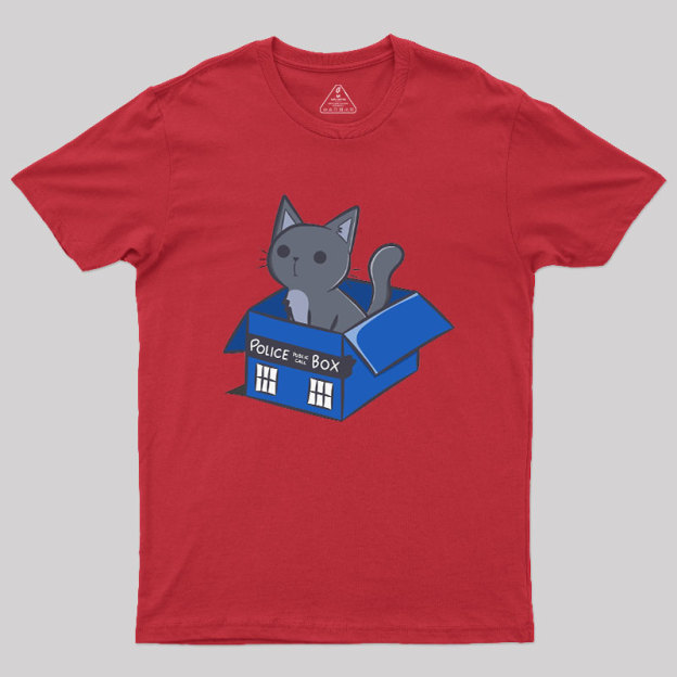 Cat In a Blue Box Geek T-Shirt