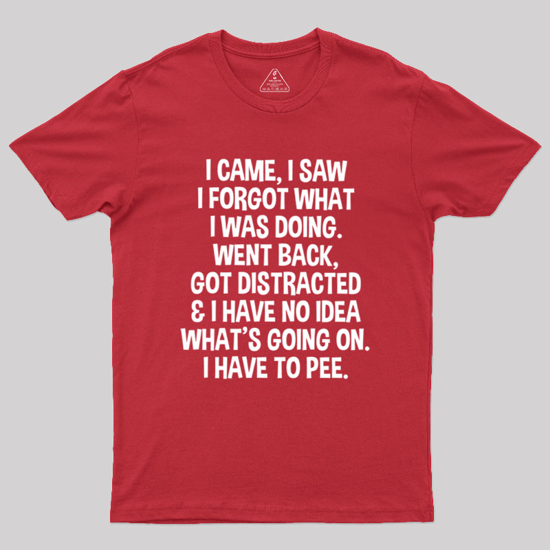 I Came I Saw I Forgot What I Was Doing Geek T-Shirt
