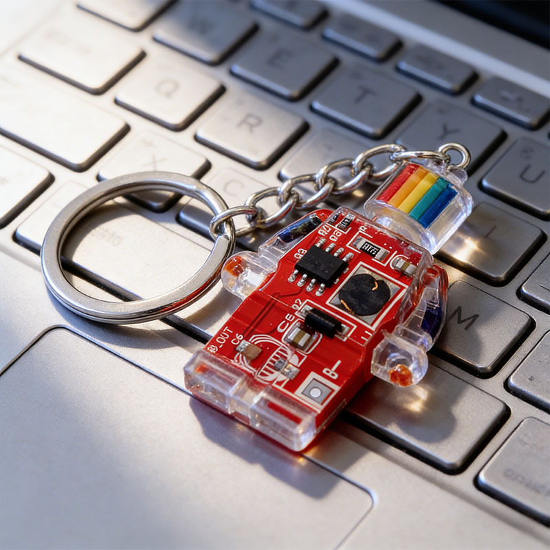 Transparent Electronic Robot Keychains