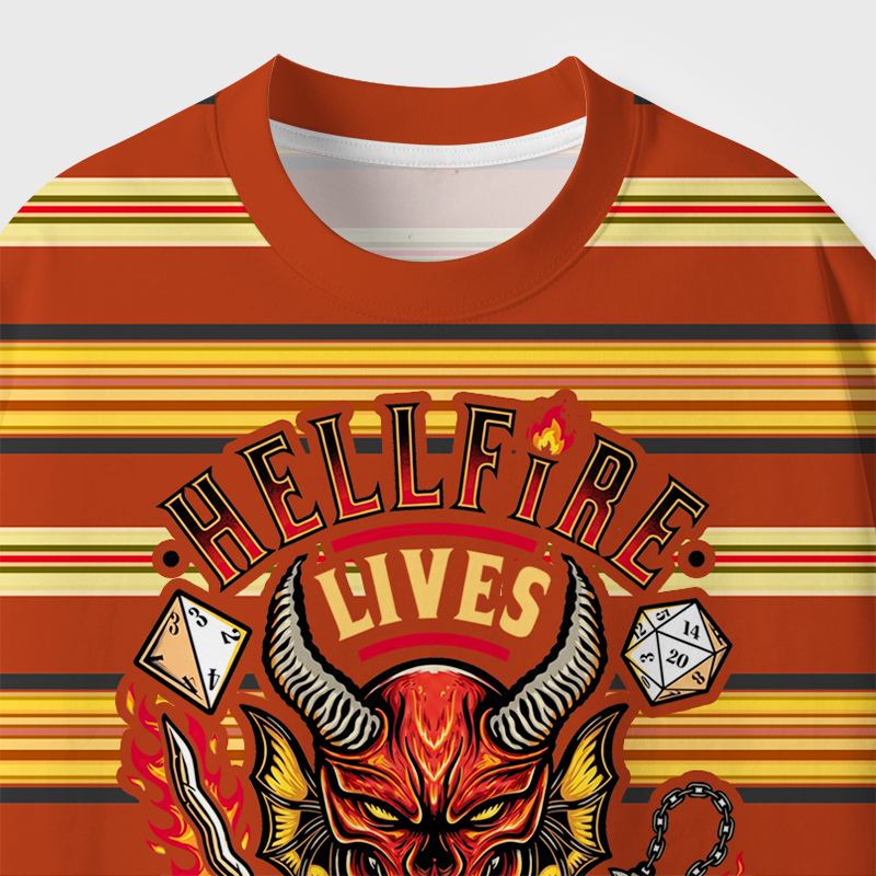 Hellfire Lives Geek Eco Oversized Graphic Tees