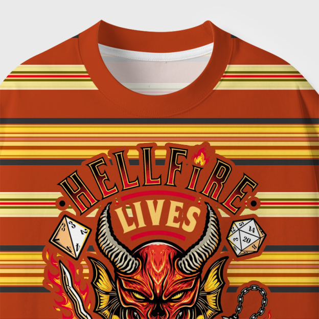 Hellfire Lives Geek Eco Oversized Graphic Tees