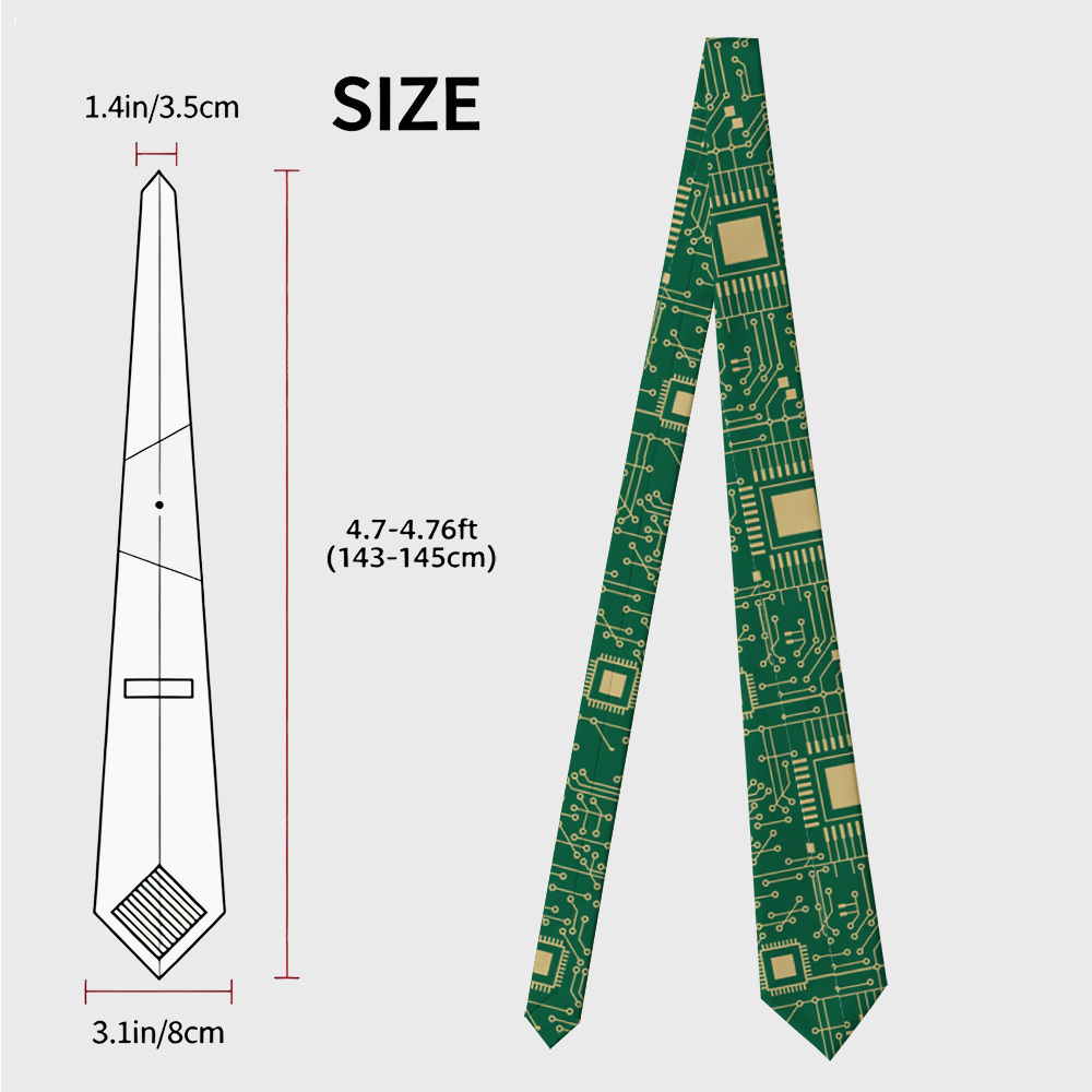 Technology Sense Circuit Board Geek Necktie