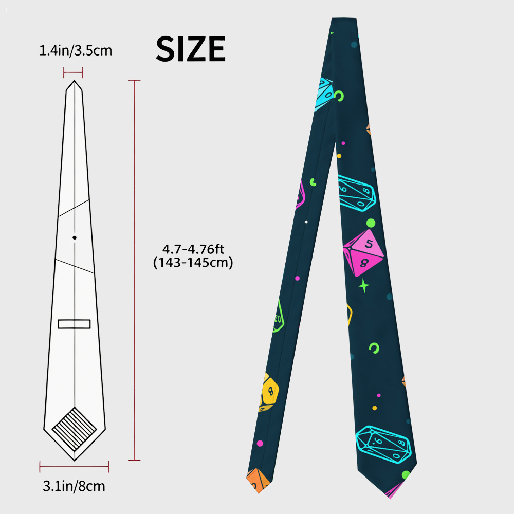 Colorful DND Dice RPG Geek Necktie