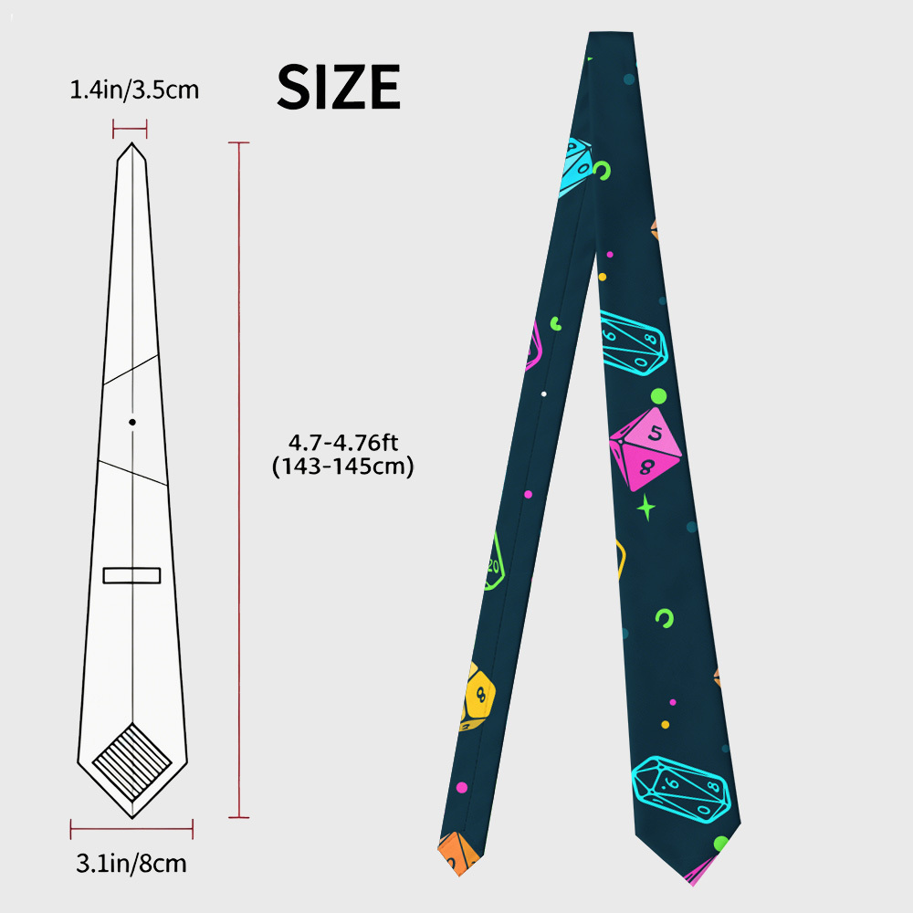 Colorful DND Dice RPG Geek Necktie