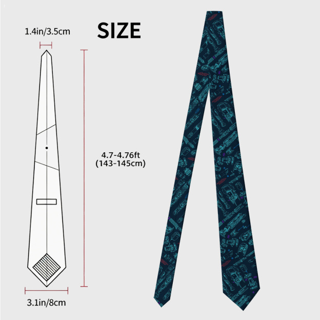 Space War Weapons Navy Geek Necktie