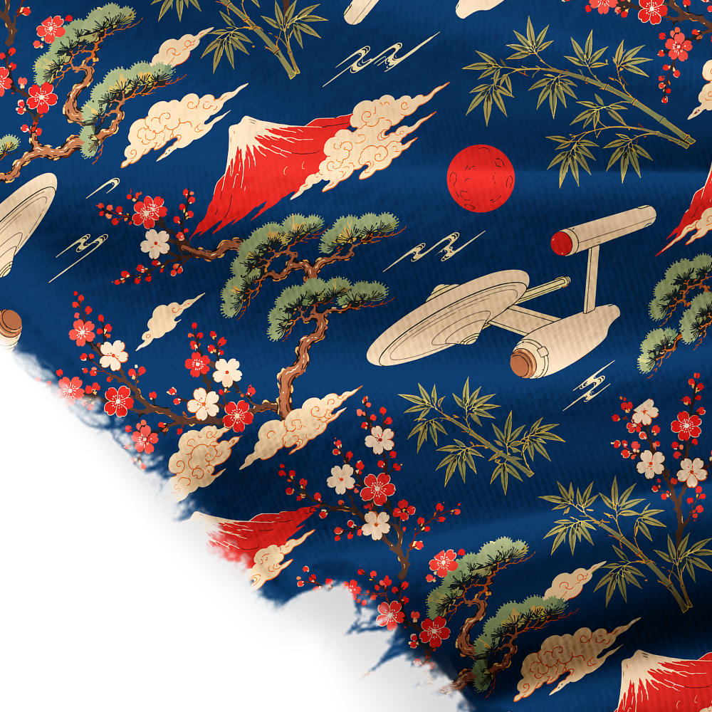 Sci-Fi Spaceship Ukiyo-e Style Geek Soft Fringed Scarf
