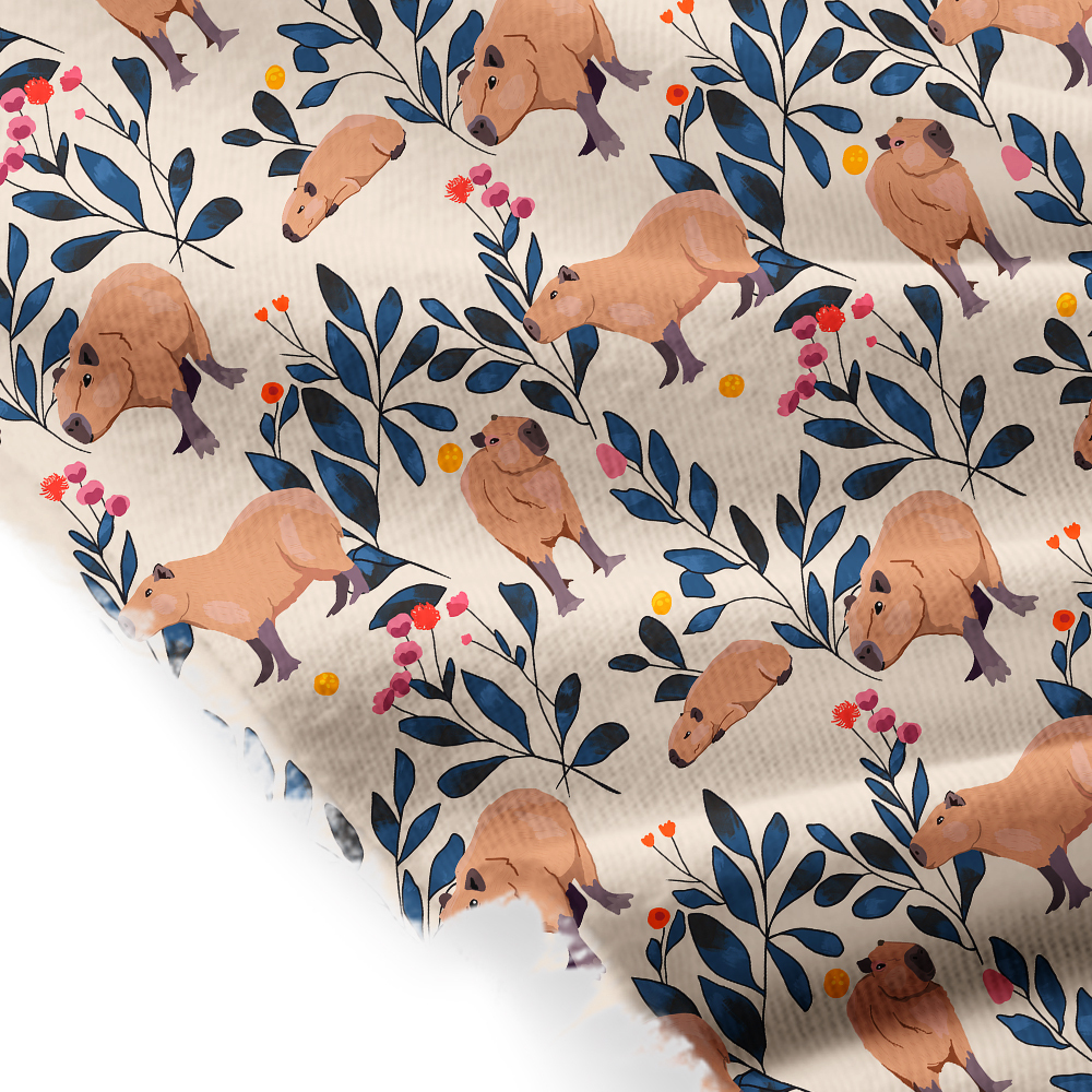 Capybara And Plants Geek Soft Fringed Scarf