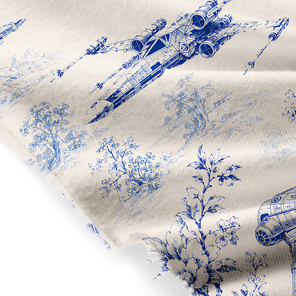 Celestial Blueware Geek Soft Fringed Scarf