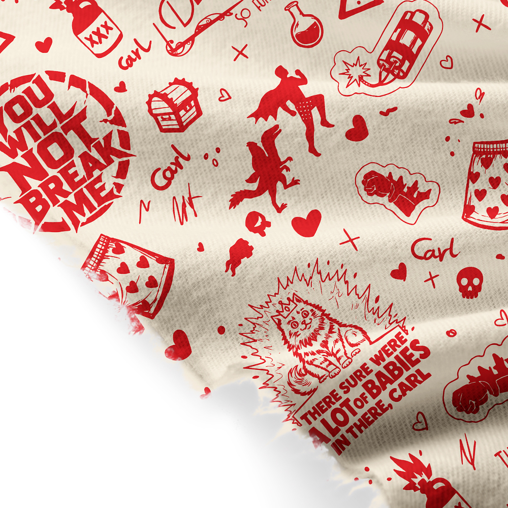 The Desperado Club Doodle Geek Soft Fringed Scarf