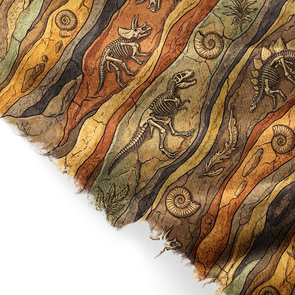 Rock Fossil Geek Soft Fringed Scarf
