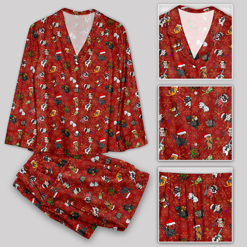 Christmas Lightsaber Cat Pajama Sets