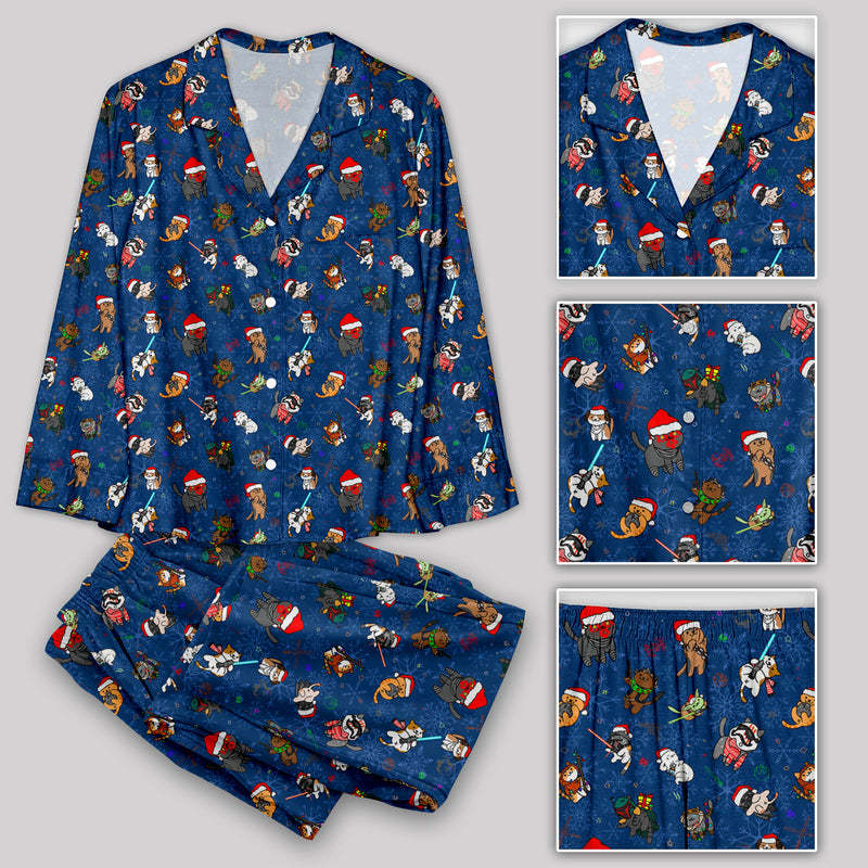 Christmas Lightsaber Cat Pajama Sets