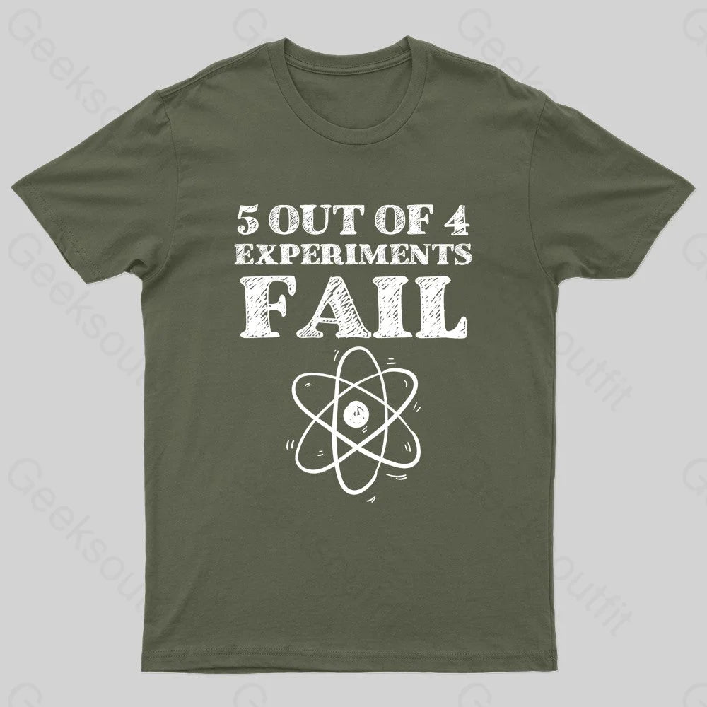 5 Out Of 4 Experiments Fall Geek T-Shirt Army Green / S