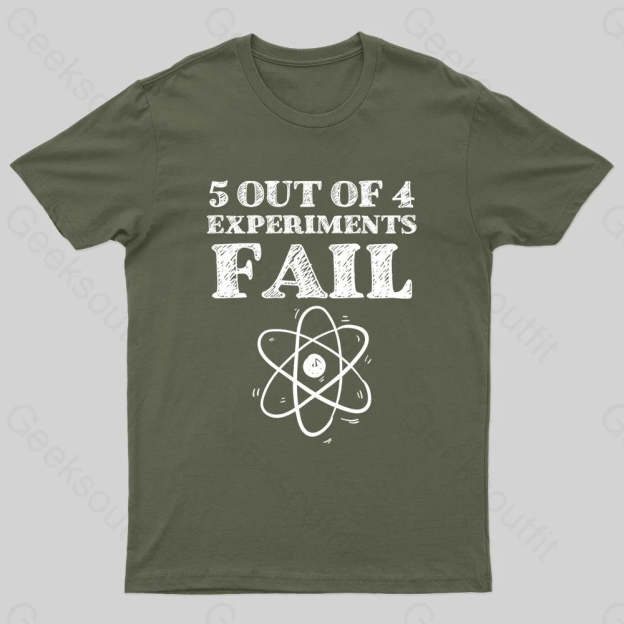 5 Out Of 4 Experiments Fall Geek T-Shirt Army Green / S