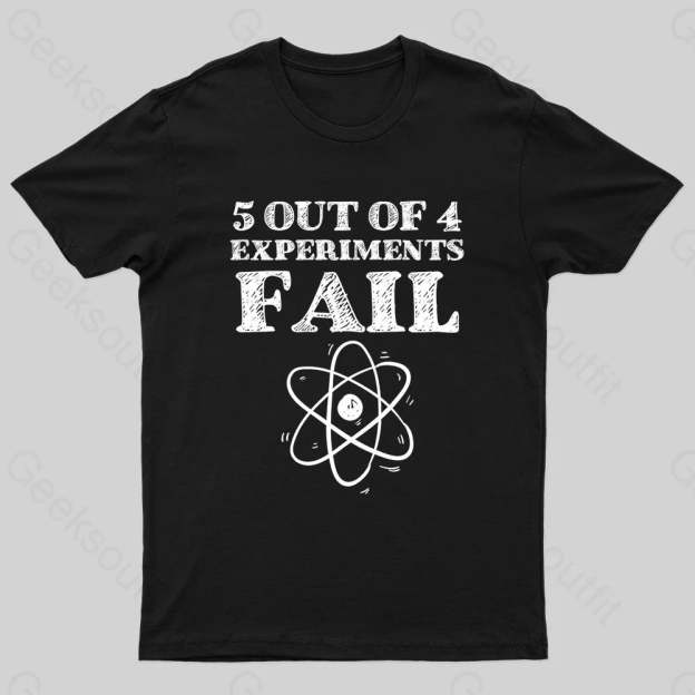 5 Out Of 4 Experiments Fall Geek T-Shirt Black / S