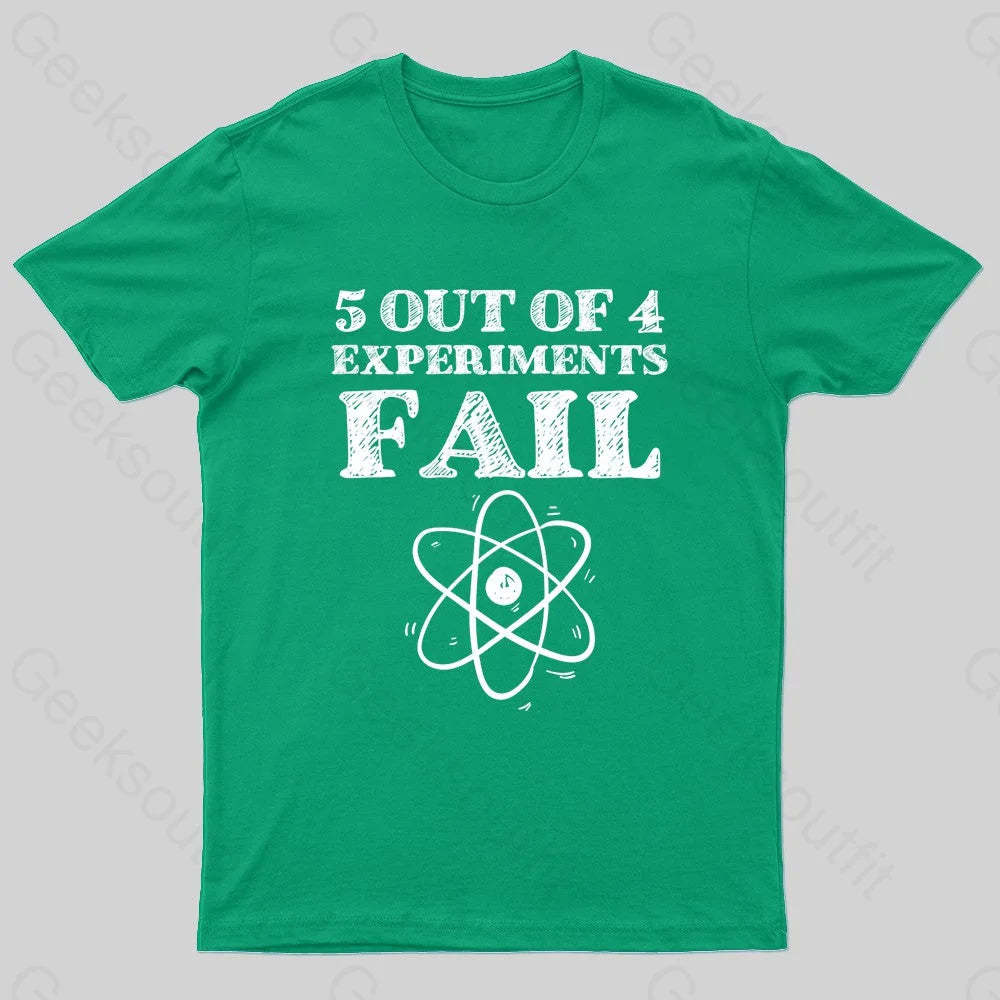 5 Out Of 4 Experiments Fall Geek T-Shirt Green / S
