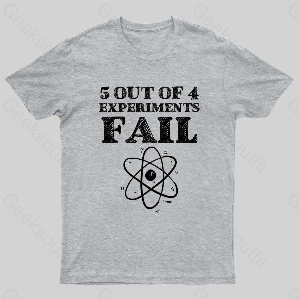 5 Out Of 4 Experiments Fall Geek T-Shirt Grey / S