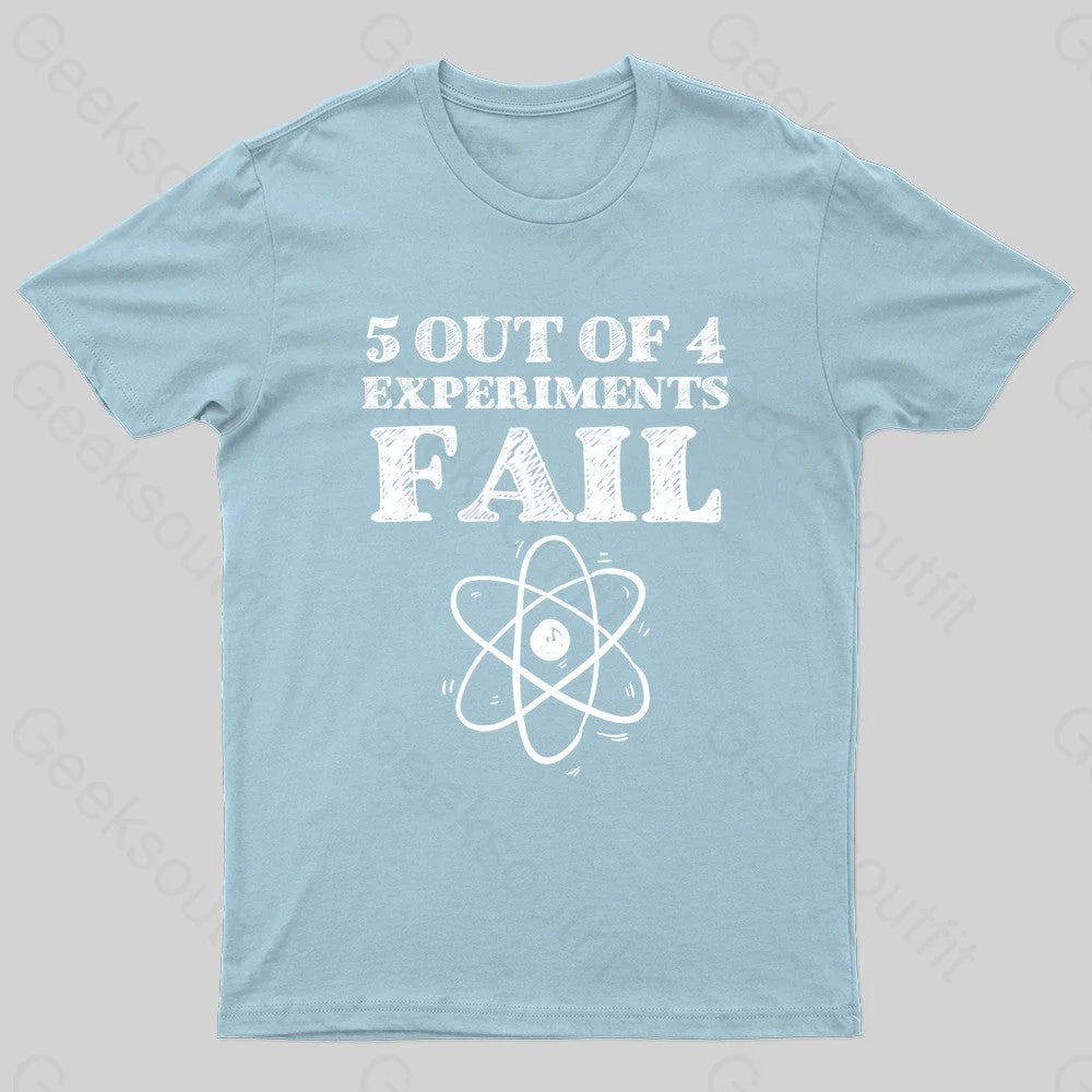 5 Out Of 4 Experiments Fall Geek T-Shirt Light Blue / S