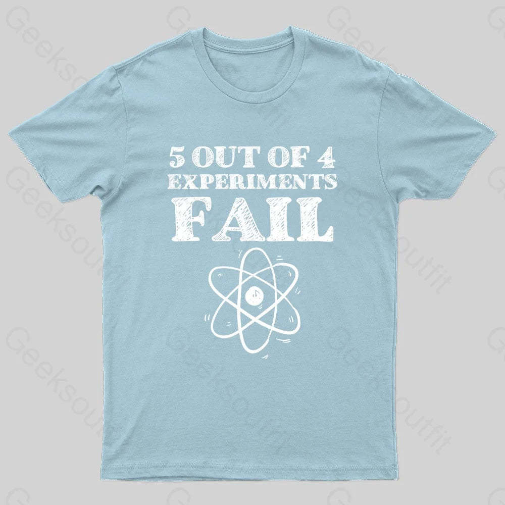 5 Out Of 4 Experiments Fall Geek T-Shirt Light Blue / S