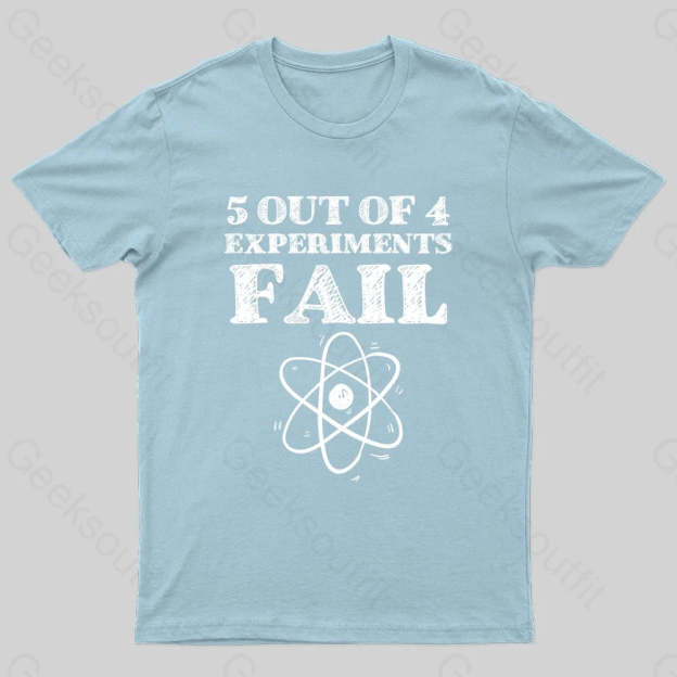 5 Out Of 4 Experiments Fall Geek T-Shirt Light Blue / S