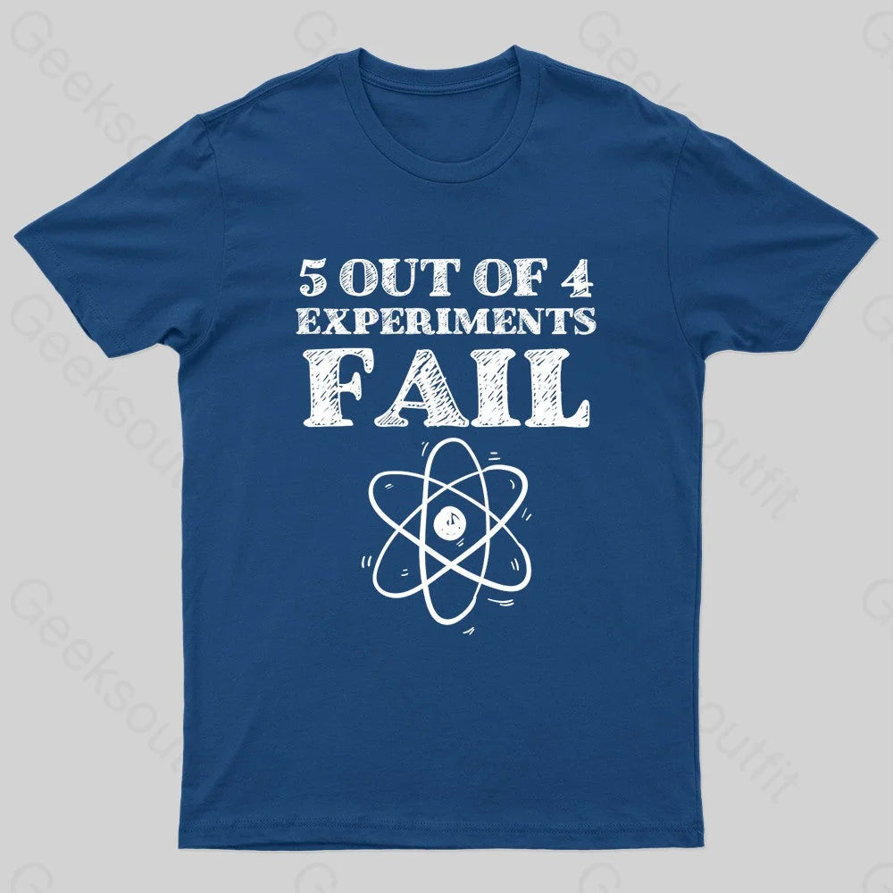 5 Out Of 4 Experiments Fall Geek T-Shirt Navy / S
