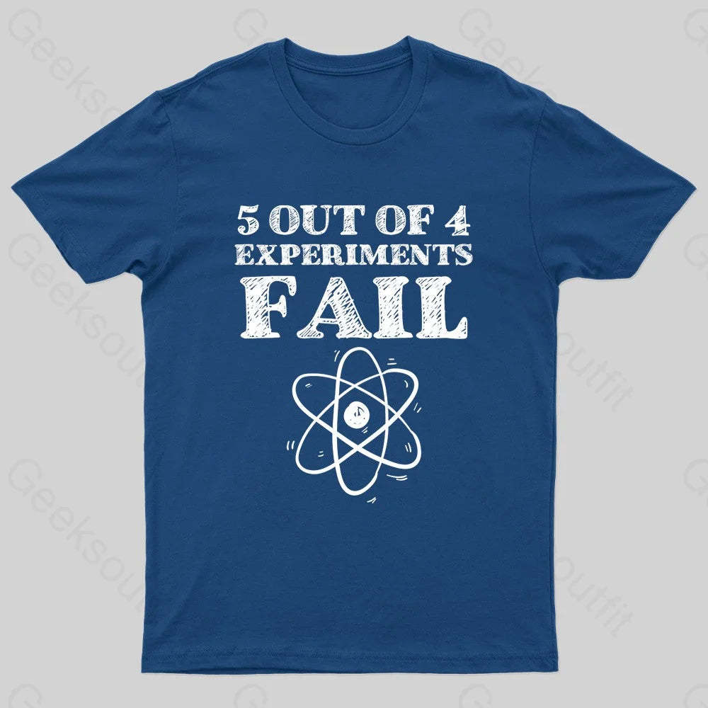 5 Out Of 4 Experiments Fall Geek T-Shirt Navy / S