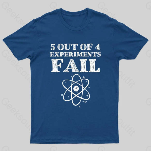5 Out Of 4 Experiments Fall Geek T-Shirt Navy / S