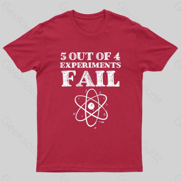 5 Out Of 4 Experiments Fall Geek T-Shirt Red / S