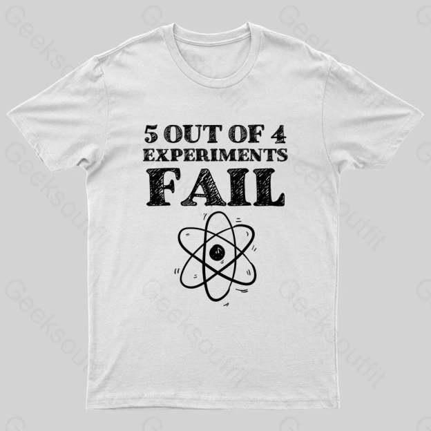 5 Out Of 4 Experiments Fall Geek T-Shirt White / S
