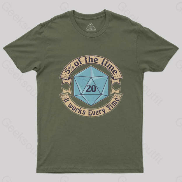 5 Percenter D20 V2 Blue T-Shirt Army Green / S