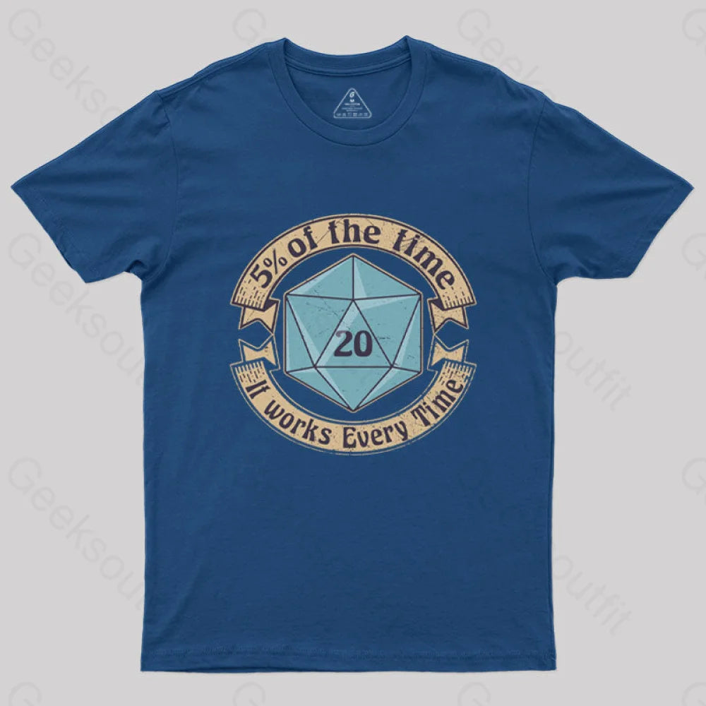 5 Percenter D20 V2 Blue T-Shirt Navy / S
