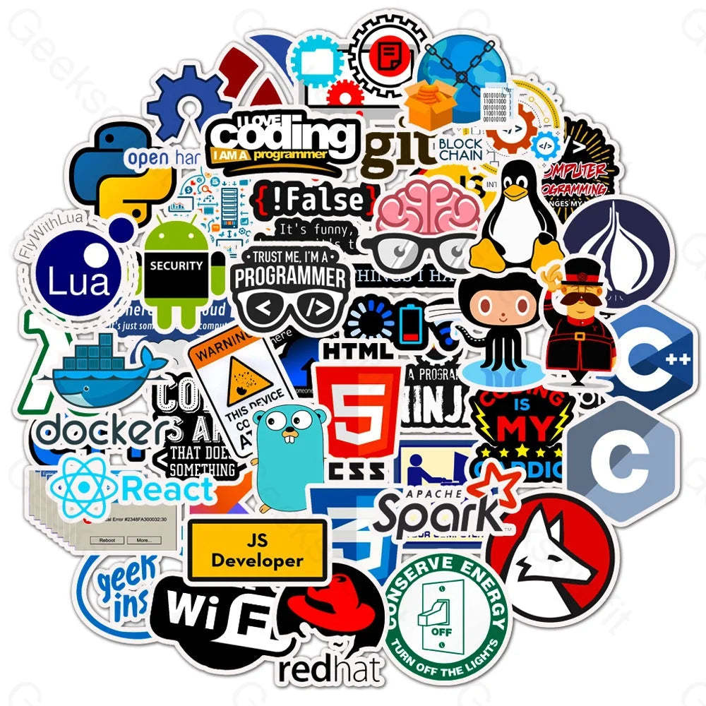 50 Programmer Software Programming Stickers