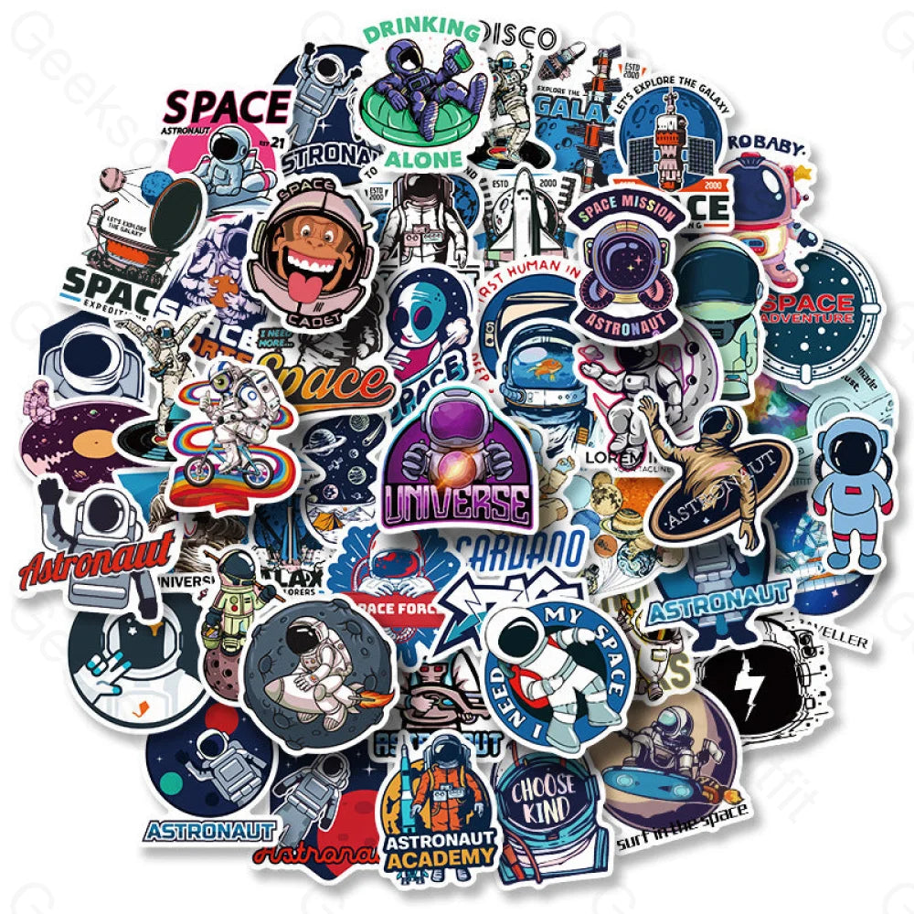 50 Tablets Space Planet Astronaut Stickers T01040342 Photos