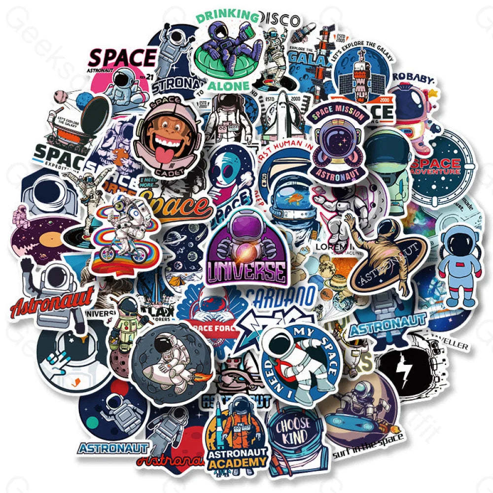 50 Tablets Space Planet Astronaut Stickers T01040342 Photos