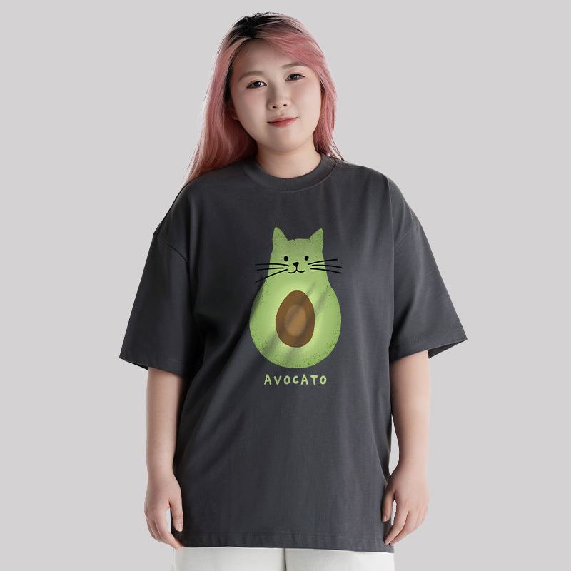 Avocato Cat Avocado Pun Unisex Oversized T-shirt