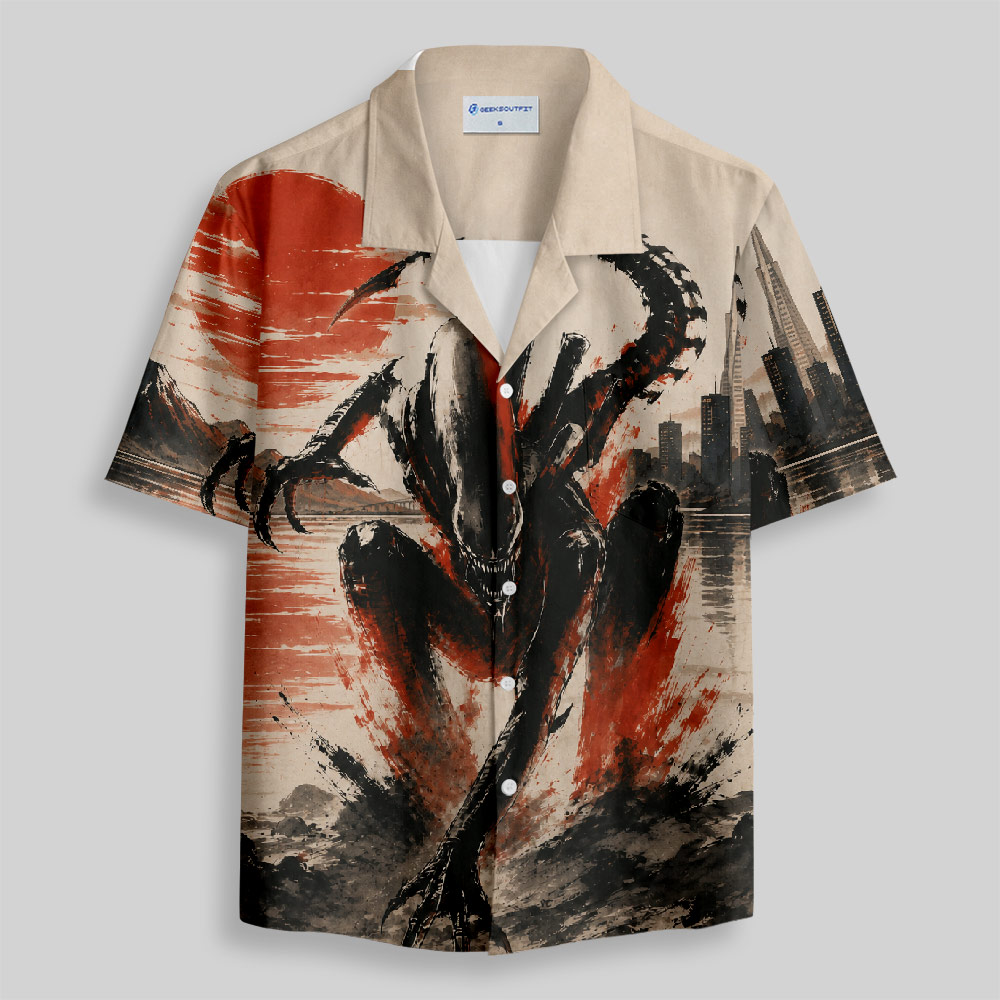 Red Sun Bay Menace Button Up Pocket Shirt