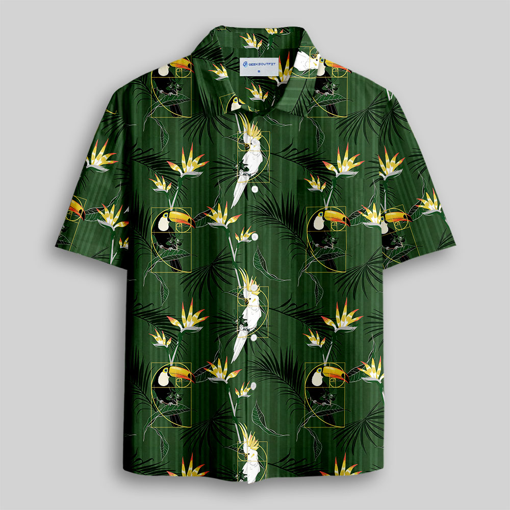 Fibonacci Parrot Button Up Pocket Shirt