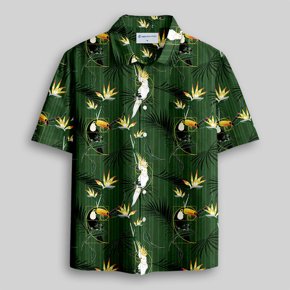 Geeksoutfit Fibonacci Parrot Button Up Pocket Shirt for Sale