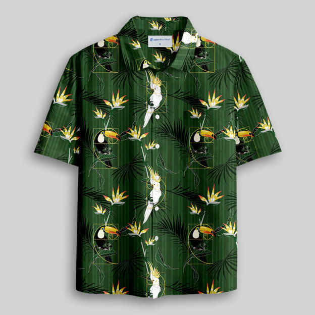 Fibonacci Parrot Button Up Pocket Shirt